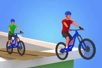 Juego simple de simulación de ciclismo con bicicletas 3D y rampas en los