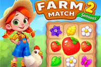 Juego de rompecabezas con tema de granja donde emparejas fichas para recolectar