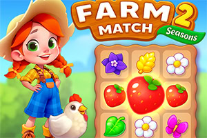 Niña con sombrero de paja y una gallina junto a un tablero con frutas y flores coloridas