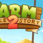 Título colorido Farm Puzzle Story 2 en un diseño estilo caricatura con un fondo de granja