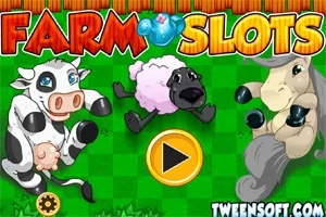 Un fondo verde con ilustraciones de una vaca, una oveja y un caballo animados, junto a un botón de reproducción amarillo