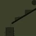 Gráficos simples con una esfera, plataformas inclinadas y un bloque numerado