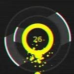 Círculo amarillo con el número 26 en el centro, rodeado de un efecto visual de anillos y destellos
