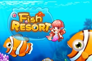 Título colorido con dibujos de peces payaso, una sirena y un cangrejo bajo el agua