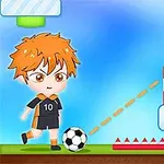 Un personaje de caricatura con uniforme negro patea un balón de fútbol hacia otro personaje en uniforme blanco y rosa junto a un barril de TNT