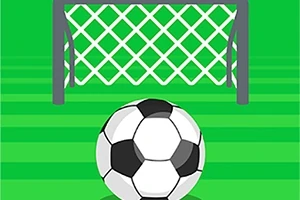 Balón de fútbol frente a una portería en un campo verde