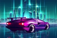 Juego de tráfico de autos con temática futurista