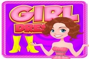 Mujer sonriente con cabello castaño corto y vestido rosa frente a fondo colorido con botas amarillas y texto grande