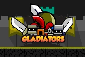 El gráfico muestra un casco de gladiador y espadas cruzadas con un fondo oscuro y amarillo, y la palabra Gladiators en letras grandes en el centro