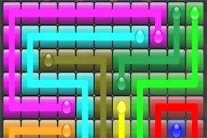 Líneas de colores brillantes conectadas entre sí sobre un fondo de cuadros oscuros