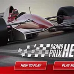 Auto de carreras de alto rendimiento en pista con diseño aerodinámico y texto promocional en el frente