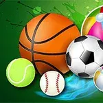 Balones de diferentes deportes, incluyendo baloncesto, fútbol, tenis, béisbol y un balón de playa, sobre un fondo verde