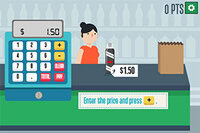 Cajero de Supermercado es un juego educativo de matemáticas