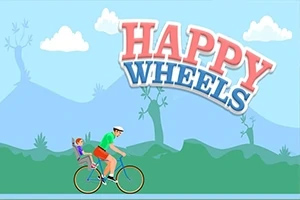 Hombre en bicicleta llevando a un niño, con un paisaje de colinas y árboles detrás y un título grande en la parte superior