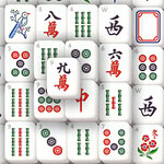 Azulejos de juego con símbolos chinos en rojo, verde y negro, incluyendo bambúes y flores