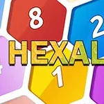 Números en hexágonos de colores vivos con la palabra HEXALAU en el centro
