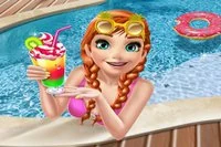 Es verano y la Princesa de Hielo planea pasar todo el día en la alberca