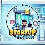 Ilustración de un personaje trabajando en una computadora con iconos tecnológicos flotando alrededor, y texto estilo caricatura en el centro