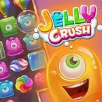 Dulces y gelatinas de colores brillantes con un personaje amarillo de un ojo