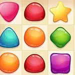 Iconos coloridos en forma de dulces y una estrella dispuestos en una cuadrícula