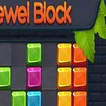 Bloques de colores brillantes organizados en una cuadrícula, con hojas verdes en los bordes superiores
