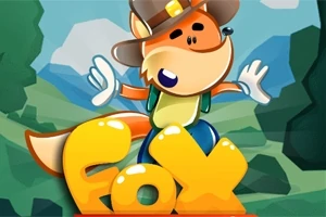 Un zorro animado con sombrero y guantes, frente a letras amarillas que dicen Fox, en un paisaje de colinas y árboles