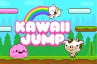 En Kawaii Jump, controla un simpático pequeño slime morado que salta hacia la