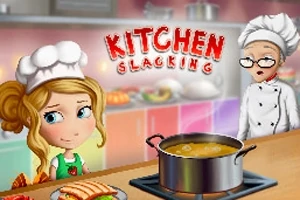 Una joven chef mirando a su alrededor mientras un chef mayor la observa en una cocina con una olla de sopa en la estufa