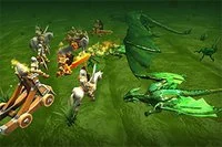Simulador de batallas estratégicas con caballeros y dragones