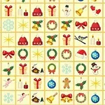 Cuadrícula de iconos navideños incluyendo coronas, gorros de Santa, árboles de Navidad, muñecos de nieve, velas y regalos