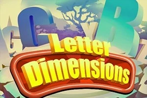 Título Letter Dimensions en colores amarillos y rojos con letras en 3D al fondo