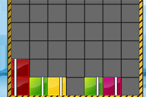Cuadrícula con bloques de colores rojo, amarillo, verde y rosa en la parte inferior de la imagen