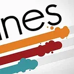 La imagen muestra la palabra Lines encima de líneas coloridas en naranja, rojo y azul sobre un fondo blanco