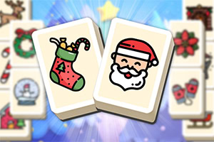 Fichas de juego con ilustraciones navideñas, una de un calcetín lleno y otra de la cara de Santa Claus