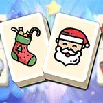 Fichas de juego con ilustraciones navideñas, una de un calcetín lleno y otra de la cara de Santa Claus