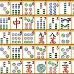 Fichas de juego con diseños de círculos, bambúes y caracteres chinos en una cuadrícula