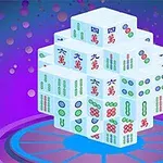 Cubos apilados con símbolos y caracteres chinos sobre un fondo azul y morado con luces difusas