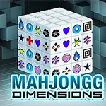 Cubo tridimensional compuesto por piezas con diversos símbolos coloridos sobre un fondo de bloques grises