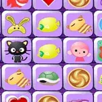 Iconos coloridos de animales y objetos en un tablero con fondo morado
