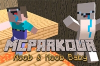 En el juego de parkour en 3D para dos jugadores, ayuda a dos amigos a llegar a