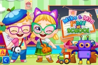 Mike y Mia están muy emocionados por su primer día de escuela