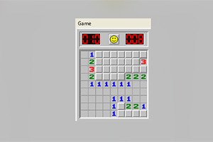 Interfaz de un juego con cuadrícula numerada y contador digital