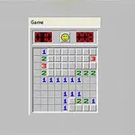Interfaz de un juego con cuadrícula numerada y contador digital