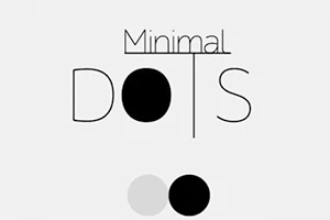 Texto Minimal Dots con círculos negro y gris sobre fondo blanco