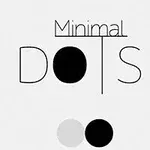Texto Minimal Dots con círculos negro y gris sobre fondo blanco