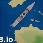 Vista aérea de un barco grande acompañado de dos barcos pequeños navegando entre islas en un mar azul, con el texto mk48