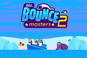 Tres personajes en un bote sobre el agua con un paisaje polar y un animal en el fondo, junto al texto Mr