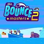 Tres personajes en un bote sobre el agua con un paisaje polar y un animal en el fondo, junto al texto Mr