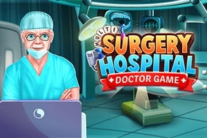 Doctor con uniforme quirúrgico azul frente a un quirófano con equipo médico