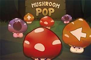 Hongos caricaturescos de colores con caras en un bosque oscuro